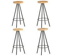 Vidaxl Tabourets De Bar 4 Pcs Bois De Manguier Brut