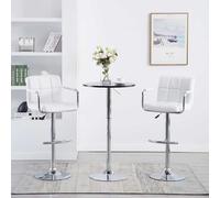 Lot de 2 Tabourets de Bar Chaises Bistrot Pub Cuisine Blanc Similicuir vidaXL
