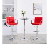 Lot de 2 Tabourets de Bar Chaises Bistrot Pub Cuisine Blanc Similicuir vidaXL