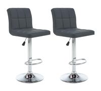vidaXL Tabourets de bar 2 pcs Gris Similicuir