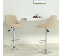 Lot de 2 Tabourets de Bar Chaises Bistrot Pub Cuisine Gris Clair Velours vidaXL