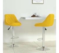vidaXL Tabourets de bar lot de 2 jaune moutarde velours335312 Jaune G