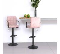 Lot de 2 Tabourets de Bar Chaises Bistrot Pub Cuisine Gris Clair Velours vidaXL