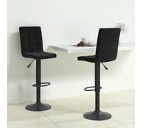 Lot de 2 Tabourets de Bar Chaises Bistrot Pub Cuisine Gris Foncé Velours vidaXL
