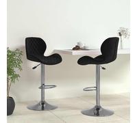 Lot de 2 Tabourets de Bar Chaises Bistrot Pub Cuisine Gris Foncé Velours vidaXL