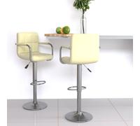 Lot de 2 Tabourets de Bar Chaises Bistrot Pub Cuisine Noir Similicuir vidaXL