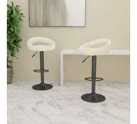 Lot de 2 Tabourets de Bar Chaises Bistrot Pub Intérieur Crème Velours vidaXL