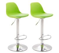Lot de 2 tabourets de bar - CLP - Kiel - Similicuir - Vert - Chrome