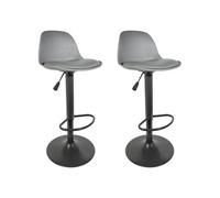 Lot de 2 Tabourets de Bar Coloris Gris - NEWTON -
