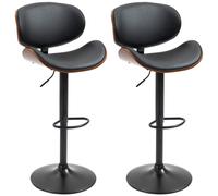 HOMCOM - Tabourets de bar - Revêtement synthétique PU - 53x52x112cm - Noir