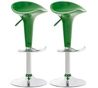 CLP Lot de 2 Tabourets de Bar Saddle , Vert Vert