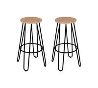 IDMarket - Lot de 2 tabourets de Bar Dublin Assise Ronde Design Industriel