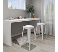 Lot de 2 Tabourets de Bar Empilables Repose-pieds Poufs Noir Métal vidaXL
