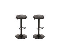 Atmosphera - Lot de 2 tabourets de bar en métal ILSA - Gris foncé - Ilsa Gris foncé