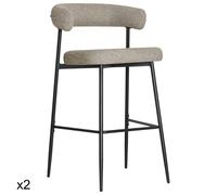Lot de 2 tabourets de bar verts chinés théa