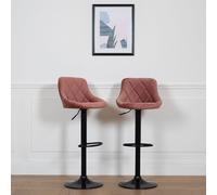 Lot De 2 Tabourets De Bar En Velours Rose Robin Rose