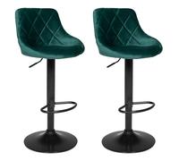 Lot De 2 Tabourets De Bar En Velours Vert Robin Vert