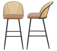 Lot de 2 tabourets de bar Gausdal 102 x 44 x 63 cm marron