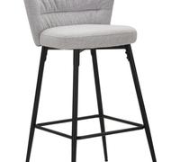 LOT DE 2 TABOURETS DE BAR GRIS LOSANNA