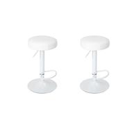 Lot de 2 Tabourets de Bar "Mumford" 63-83cm Blanc