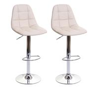 Lot de 2 tabourets de bar HWC-A67, chaise de bar tabouret de comptoir, certifié MVG crème-beige, similicuir