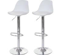 Mendler 2X Tabouret de Bar HWC-B14, Cuir synthétique - Blanc