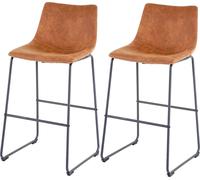 lot de 2 tabourets de bar HWC-D70, chaise de bar tabouret de comptoir, tissu/textile ~ imitation daim vintage