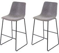 lot de 2 tabourets de bar HWC-E54, chaise de bar tabouret de comptoir, vintage ~ similicuir imitation daim gris