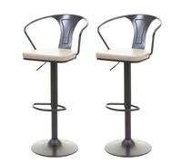 Lot de 2 tabourets de bar MENDLER HWC-H10b pivotant vintage noir-crème Beige G