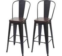 2x Tabouret De Bar Hwc-H10c,Métal, Similicuir Chesterfield, Pour Gastronomie,Design Industriel Noir-Marron Multicolore