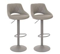 Lot de 2 tabourets de bar HWC-N64, chaise de bar tabouret de comptoir, repose-pieds pivotant, similicuir métal gris Multicolore