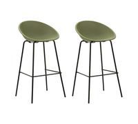 Mauro Ferretti Ibiza Lot de 2 tabourets de bar en polypropylène et métal Vert 50 x 50 x 98 cm