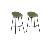 Lot de 2 Tabourets de Bar Ibiza en Plastique et Métal 98cm Vert