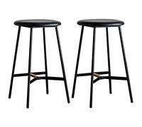 Lot de 2 tabourets de bar industriels, chaises de comptoir de cuisine, sièges de pub, 66/76,2 cm de haut, cadre en fer, capacité de 136,1 kg, noirs, parfaits pour les cafés et les bars à domicile
