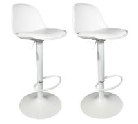 Lot de 2 Tabourets de Bar "Isak" 104cm Blanc