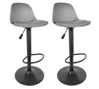 Lot de 2 Tabourets de Bar "Isak" 104cm Gris