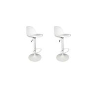 Toilinux - Lot de 2 tabourets de bar ISAK - Blanc - Isak Blanc G