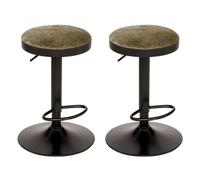 Atmosphera Tabouret de bar Ilsa ajustable noir et kaki