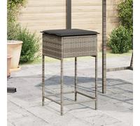 Lot de 2 Tabourets de Bar Jardin avec Coussins Repose-pied Résine Tressée vidaXL