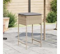 vidaXL Tabourets de bar de jardin avec coussins – Lot de 2 beige polyrotin
