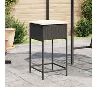 Lot de 2 Tabourets de Bar Jardin avec Coussins Repose-pied Résine Tressée vidaXL
