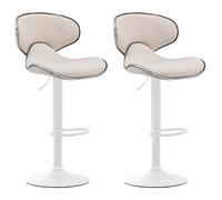 Lot de 2 tabourets de bar Las Vegas V2 - CLP - Tissu - Réglable en hauteur - Métal