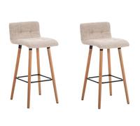 CLP Lot de 2 Tabourets de Bar Lincoln V2 Tissu , Nature/Crème Crème