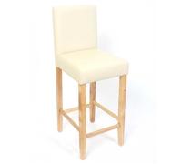 Mendler Lot de 2 tabourets de bar M37, simili-cuir mat crème, pieds clairs multicolore