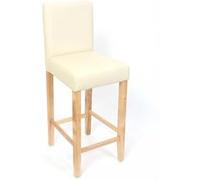 Mendler Lot de 2 tabourets de bar M37, simili-cuir mat crème, pieds clairs multicolore