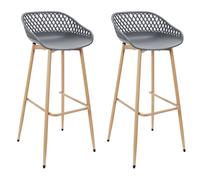 Lot de 2 Tabourets de Bar "Malaga" 88cm Gris