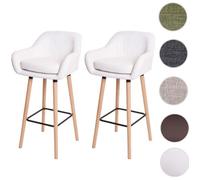 2x Tabouret De Bar Malmö T381, Chaise De Bar Tabouret De Comptoir Simili Cuir, Blanc Multicolore