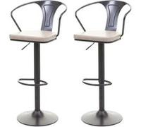 Lot de 2 tabourets de bar MENDLER HWC-H10b pivotant vintage noir-crème Beige G