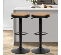 Lot de 2 tabourets de bar multifonctionnels en bois et métal - JEOBEST