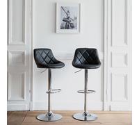 Lot de 2 tabourets de bar noir jasper